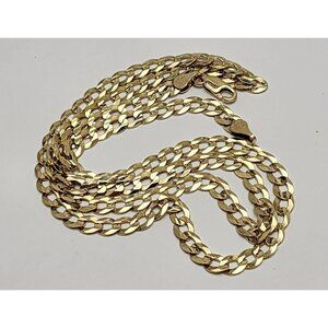 Unique 10K Solid Yellow Gold Diamond Cut Cuban Link Chain Necklace 20.25" Length